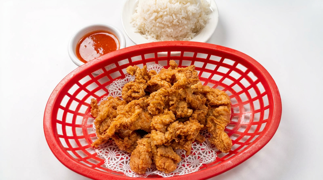 Kid Crispy Chicken with White Rice.